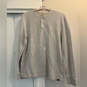Faherty Surf Waffle Henley - Heather Grey